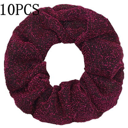 Sparkly Sequin Scrunchies for Women & Girls – 10-Pack Hair Ties