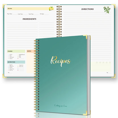 Hardcover Recipe Book | Holds Up to 80 Recipes | Personal & Family Keepsake