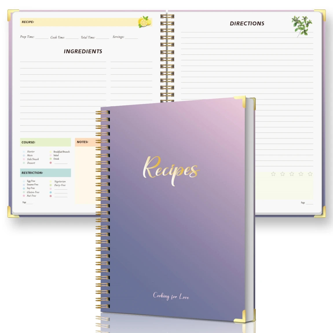 Hardcover Recipe Book | Holds Up to 80 Recipes | Personal & Family Keepsake