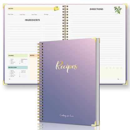 Hardcover Recipe Book | Holds Up to 80 Recipes | Personal & Family Keepsake