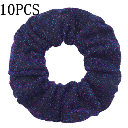 Sparkly Sequin Scrunchies for Women & Girls – 10-Pack Hair Ties