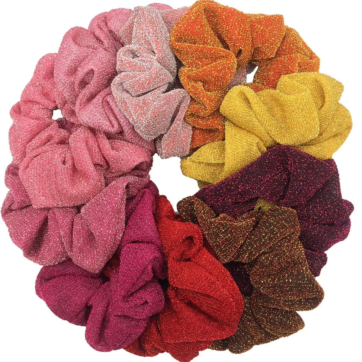 Sparkly Sequin Scrunchies for Women & Girls – 10-Pack Hair Ties