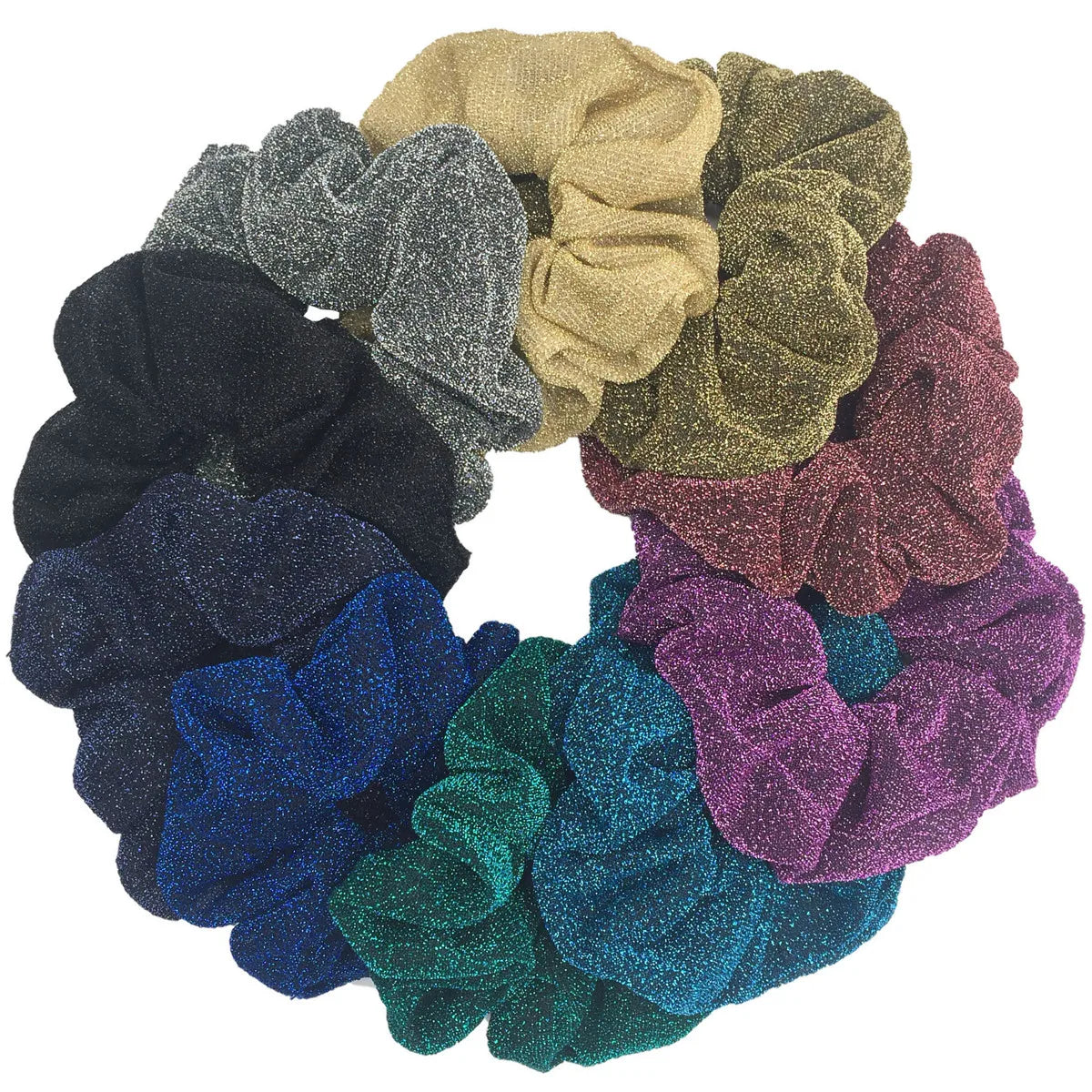 Sparkly Sequin Scrunchies for Women & Girls – 10-Pack Hair Ties