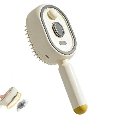 Handheld cleaning brush with bristles and a handle on a white background