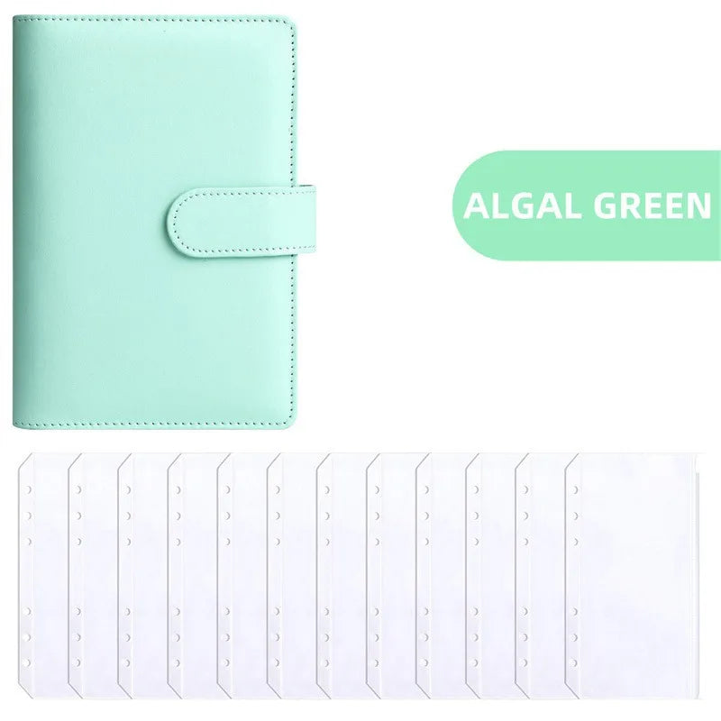 PU Leather Budget Binder | A6 Cash Envelope Wallet with Zipper Pockets | Money Saving Planner
