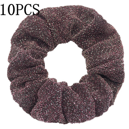 Sparkly Sequin Scrunchies for Women & Girls – 10-Pack Hair Ties