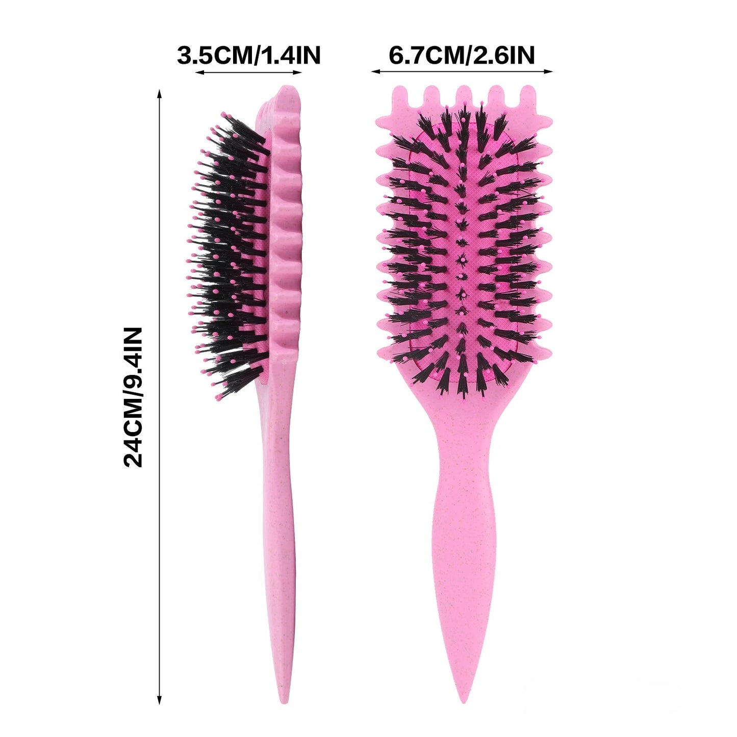 Curly Hair Styling Brush – Nylon Bristle Detangling & Volumizing Comb for All Hair Types