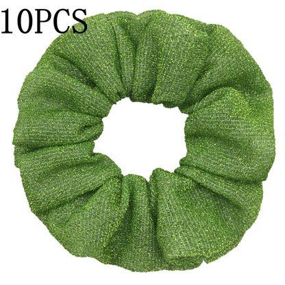 Sparkly Sequin Scrunchies for Women & Girls – 10-Pack Hair Ties