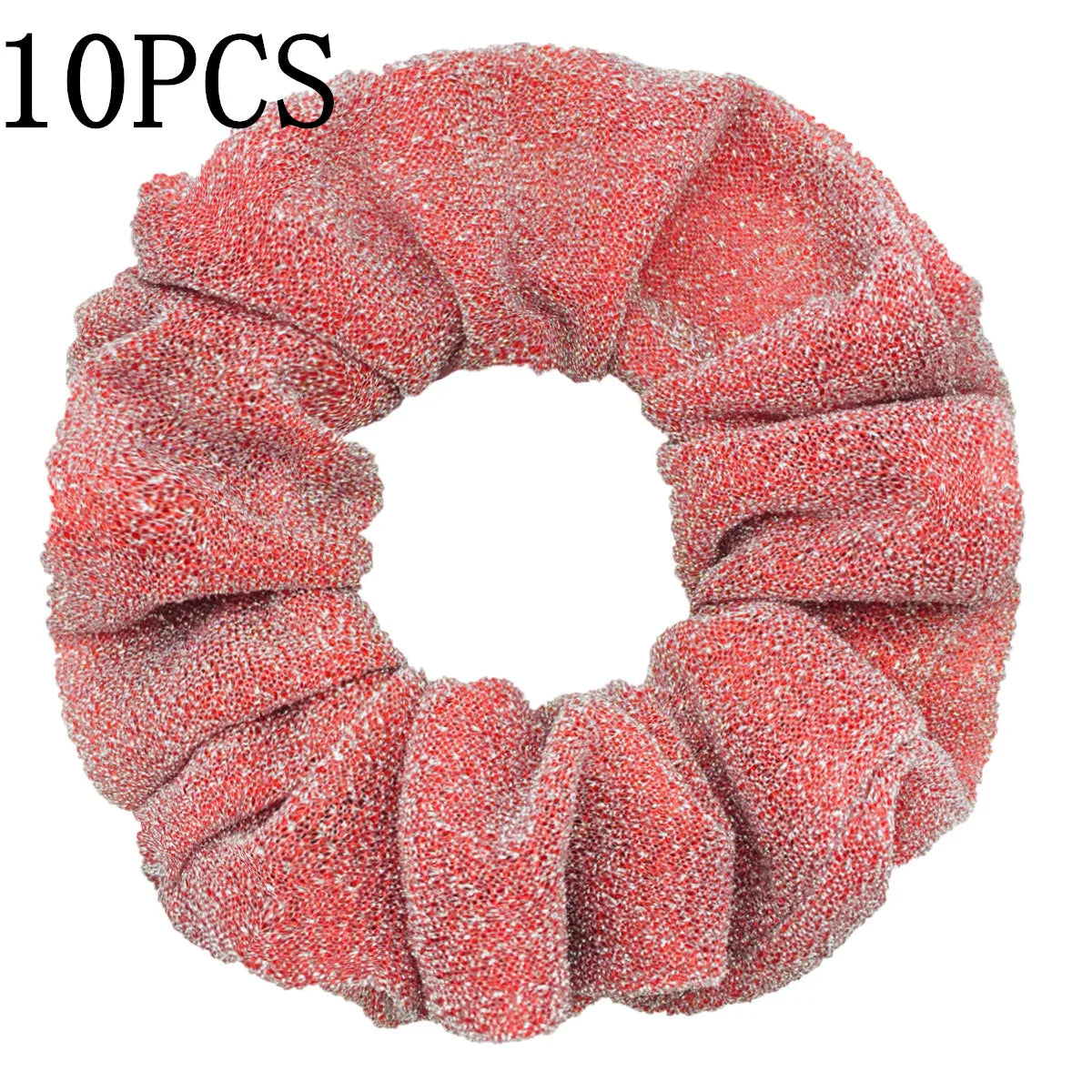 Sparkly Sequin Scrunchies for Women & Girls – 10-Pack Hair Ties