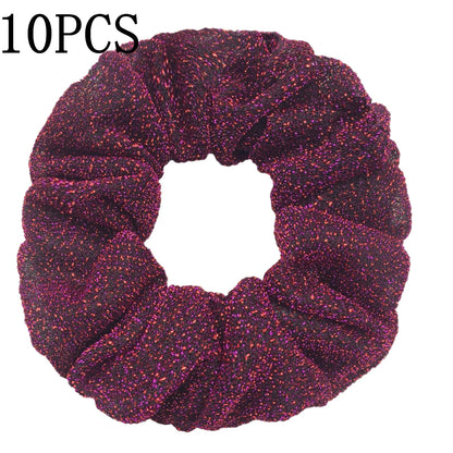 Sparkly Sequin Scrunchies for Women & Girls – 10-Pack Hair Ties
