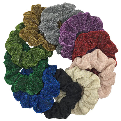 Sparkly Sequin Scrunchies for Women & Girls – 10-Pack Hair Ties