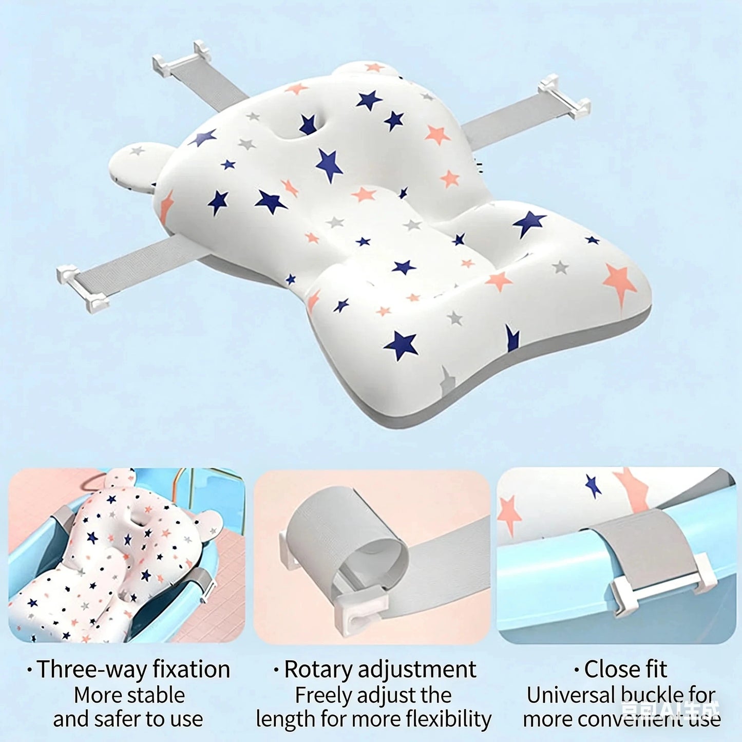 Foldable Baby Bath Support Seat Mat & Shower Cushion