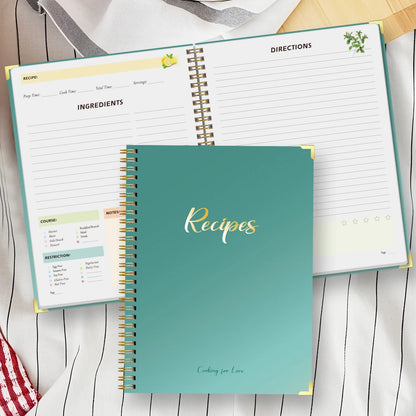 Hardcover Recipe Book | Holds Up to 80 Recipes | Personal & Family Keepsake