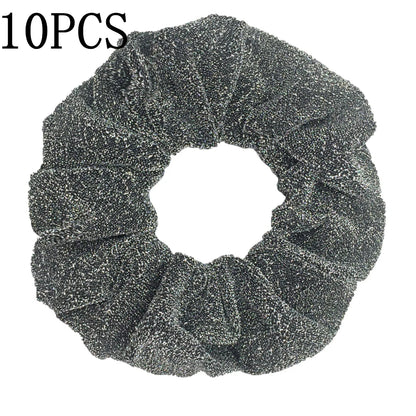 Sparkly Sequin Scrunchies for Women & Girls – 10-Pack Hair Ties