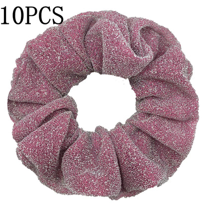 Sparkly Sequin Scrunchies for Women & Girls – 10-Pack Hair Ties