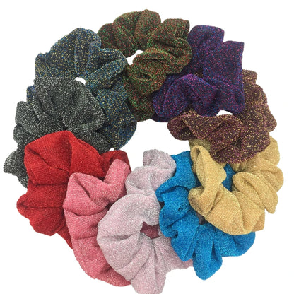 Sparkly Sequin Scrunchies for Women & Girls – 10-Pack Hair Ties