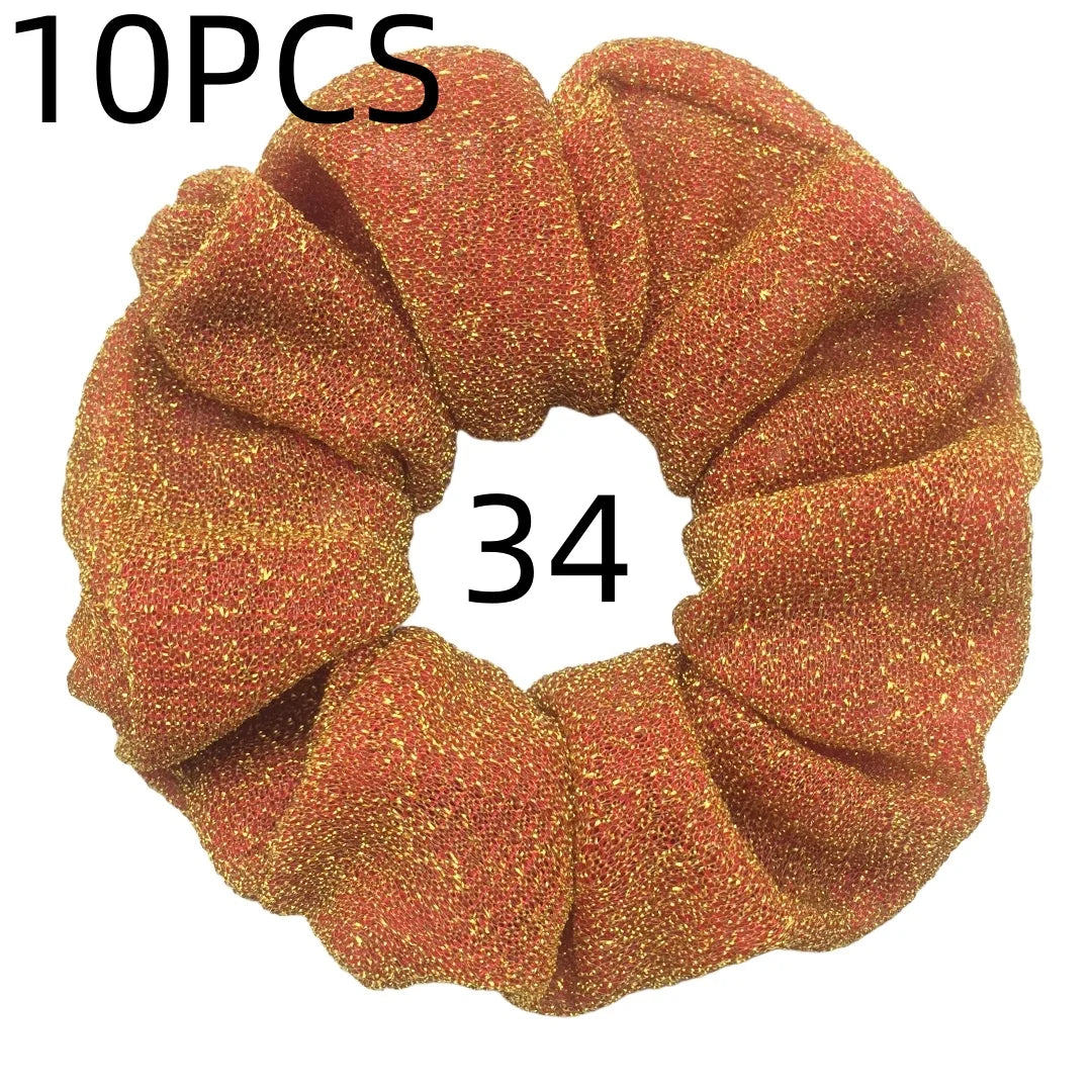 Sparkly Sequin Scrunchies for Women & Girls – 10-Pack Hair Ties