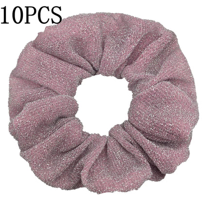 Sparkly Sequin Scrunchies for Women & Girls – 10-Pack Hair Ties