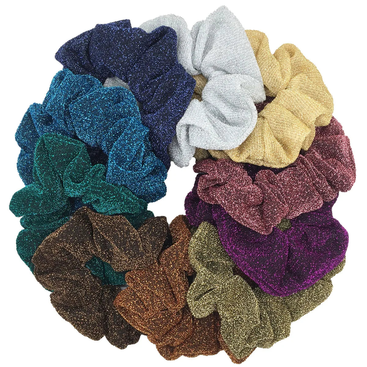 Sparkly Sequin Scrunchies for Women & Girls – 10-Pack Hair Ties