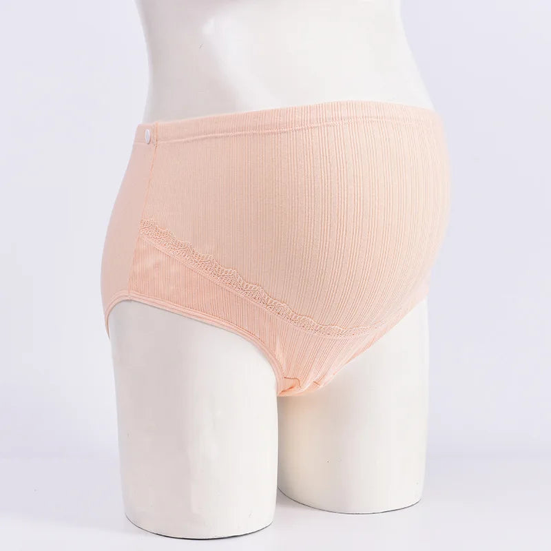 High Waist Maternity Panties | Soft Cotton Seamless Adjustable Belly Underwear for Pregnant Women | Plus Size