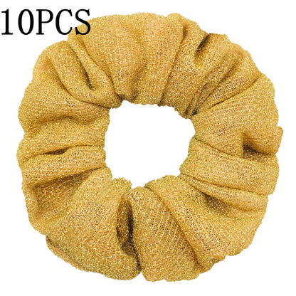 Sparkly Sequin Scrunchies for Women & Girls – 10-Pack Hair Ties