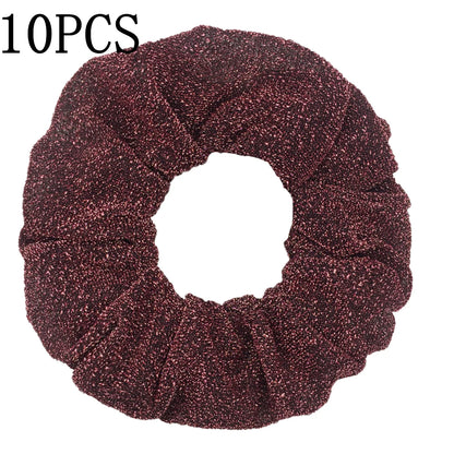Sparkly Sequin Scrunchies for Women & Girls – 10-Pack Hair Ties