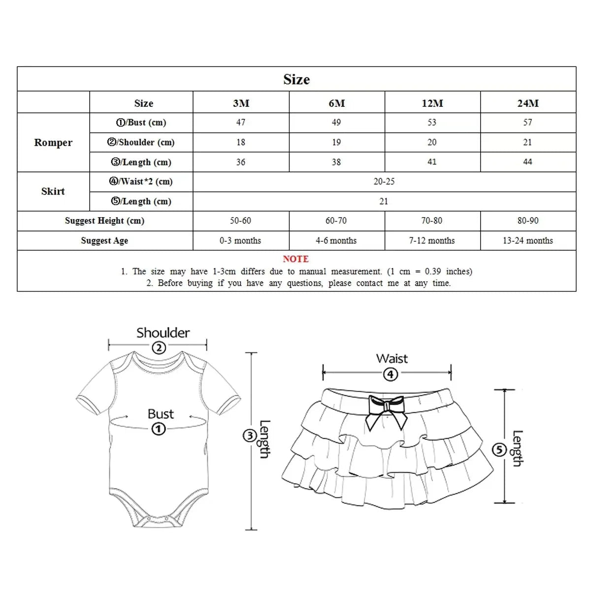 Baby Girl Tutu Birthday Set | Short Sleeve Romper & Pettiskirt 3-Piece Summer Outfit - Babytopia32