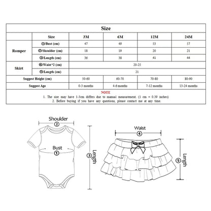 Baby Girl Tutu Birthday Set | Short Sleeve Romper & Pettiskirt 3-Piece Summer Outfit - Babytopia32
