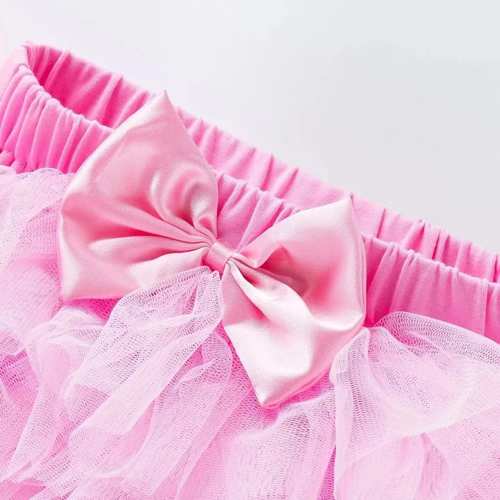 Baby Girl Tutu Birthday Set | Short Sleeve Romper & Pettiskirt 3-Piece Summer Outfit - Babytopia32