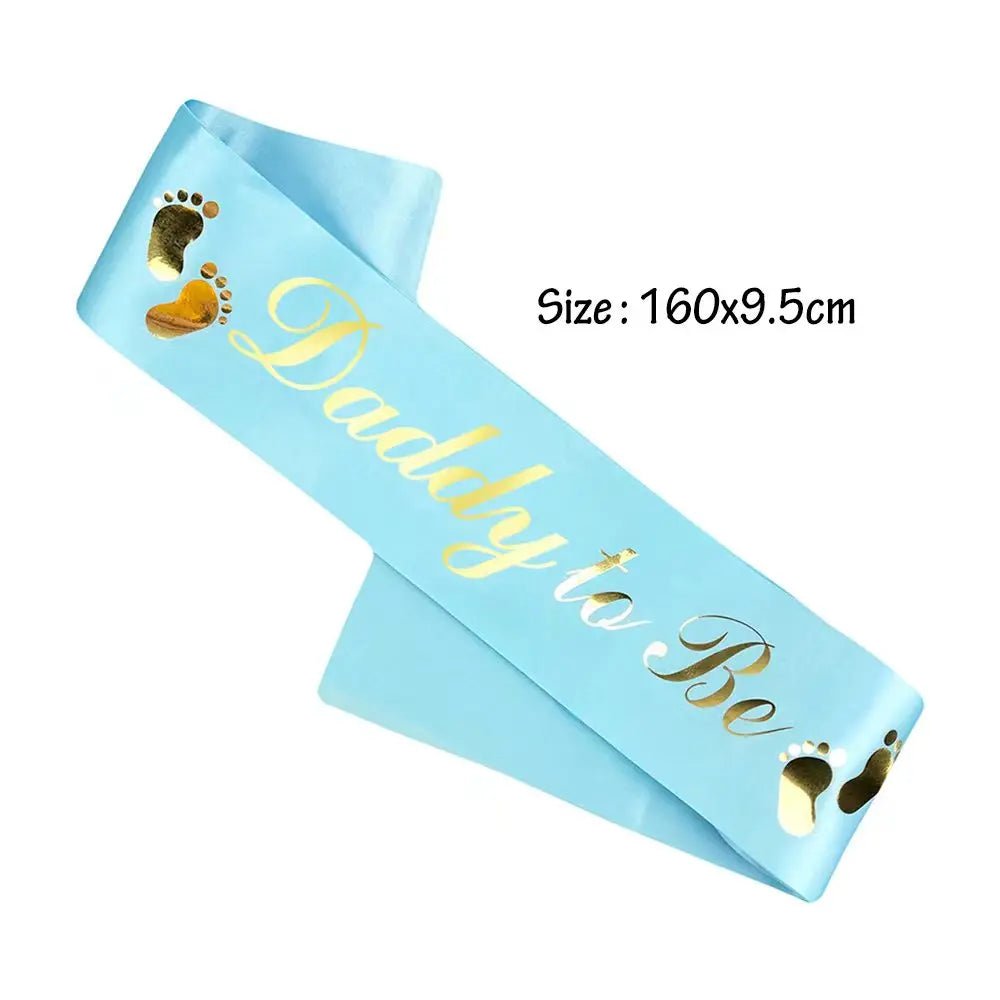 Baby Shower Mom-to-Be Sash & Tinplate Badge Combo Kit – Gender Reveal Party Set - Babytopia32