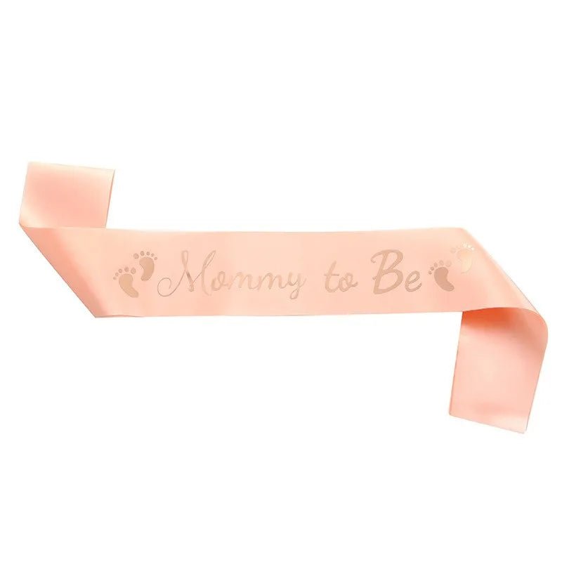 Baby Shower Mom-to-Be Sash & Tinplate Badge Combo Kit – Gender Reveal Party Set - Babytopia32