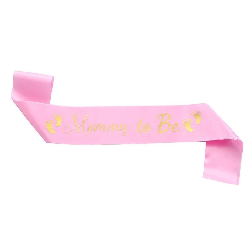 Baby Shower Mom-to-Be Sash & Tinplate Badge Combo Kit – Gender Reveal Party Set - Babytopia32