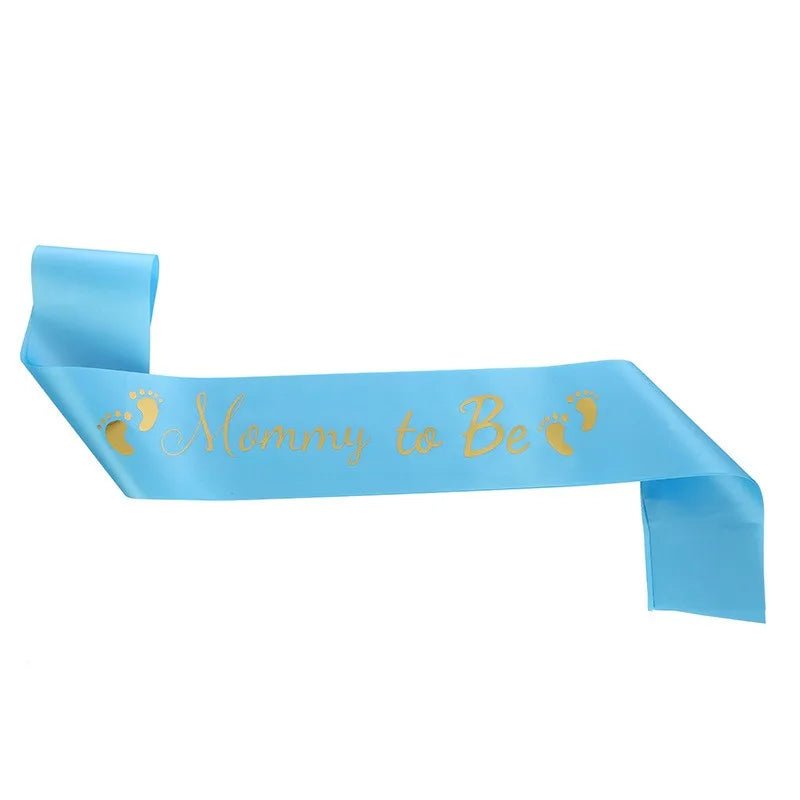 Baby Shower Mom-to-Be Sash & Tinplate Badge Combo Kit – Gender Reveal Party Set - Babytopia32