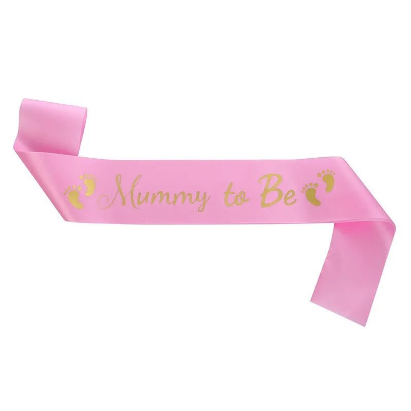 Baby Shower Mom-to-Be Sash & Tinplate Badge Combo Kit – Gender Reveal Party Set - Babytopia32