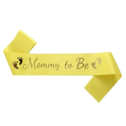 Baby Shower Mom-to-Be Sash & Tinplate Badge Combo Kit – Gender Reveal Party Set - Babytopia32