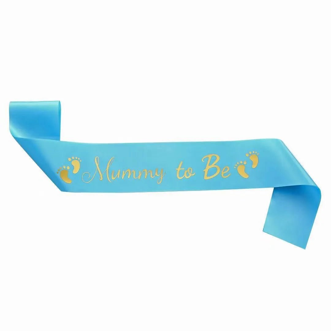 Baby Shower Mom-to-Be Sash & Tinplate Badge Combo Kit – Gender Reveal Party Set - Babytopia32