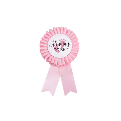 Baby Shower Mom-to-Be Sash & Tinplate Badge Combo Kit – Gender Reveal Party Set - Babytopia32