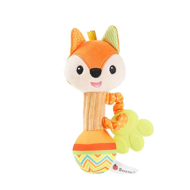 Baby Soft Stuffed Animal Rattle — Musical Crinkle Squeaky Sensory Toy | Hand Grip Shaker for Babies 0–24 Months - Babytopia32