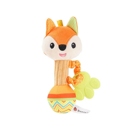 Baby Soft Stuffed Animal Rattle — Musical Crinkle Squeaky Sensory Toy | Hand Grip Shaker for Babies 0–24 Months - Babytopia32