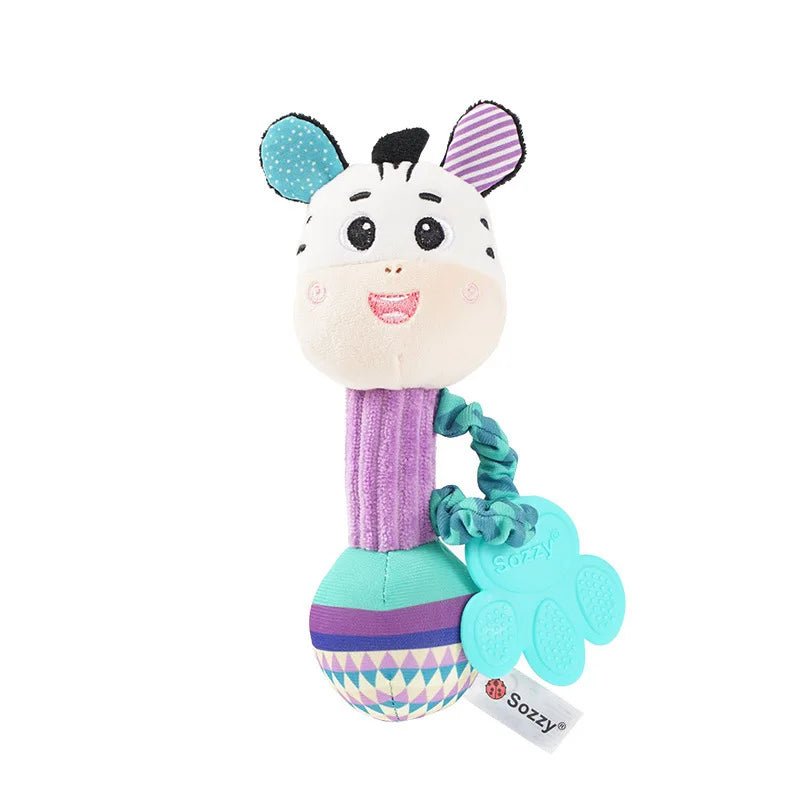 Baby Soft Stuffed Animal Rattle — Musical Crinkle Squeaky Sensory Toy | Hand Grip Shaker for Babies 0–24 Months - Babytopia32