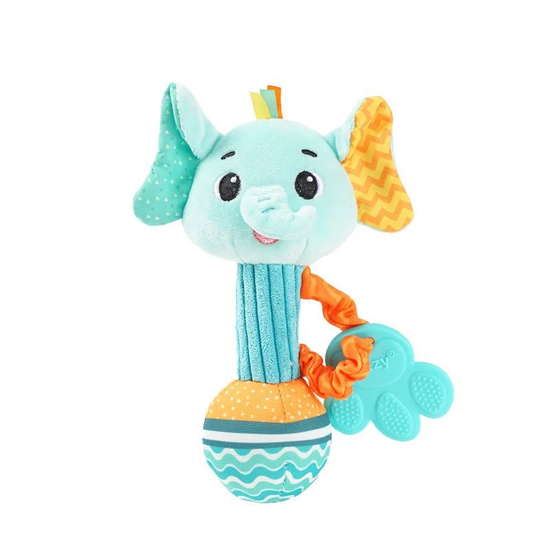Baby Soft Stuffed Animal Rattle — Musical Crinkle Squeaky Sensory Toy | Hand Grip Shaker for Babies 0–24 Months - Babytopia32