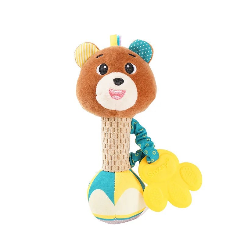 Baby Soft Stuffed Animal Rattle — Musical Crinkle Squeaky Sensory Toy | Hand Grip Shaker for Babies 0–24 Months - Babytopia32