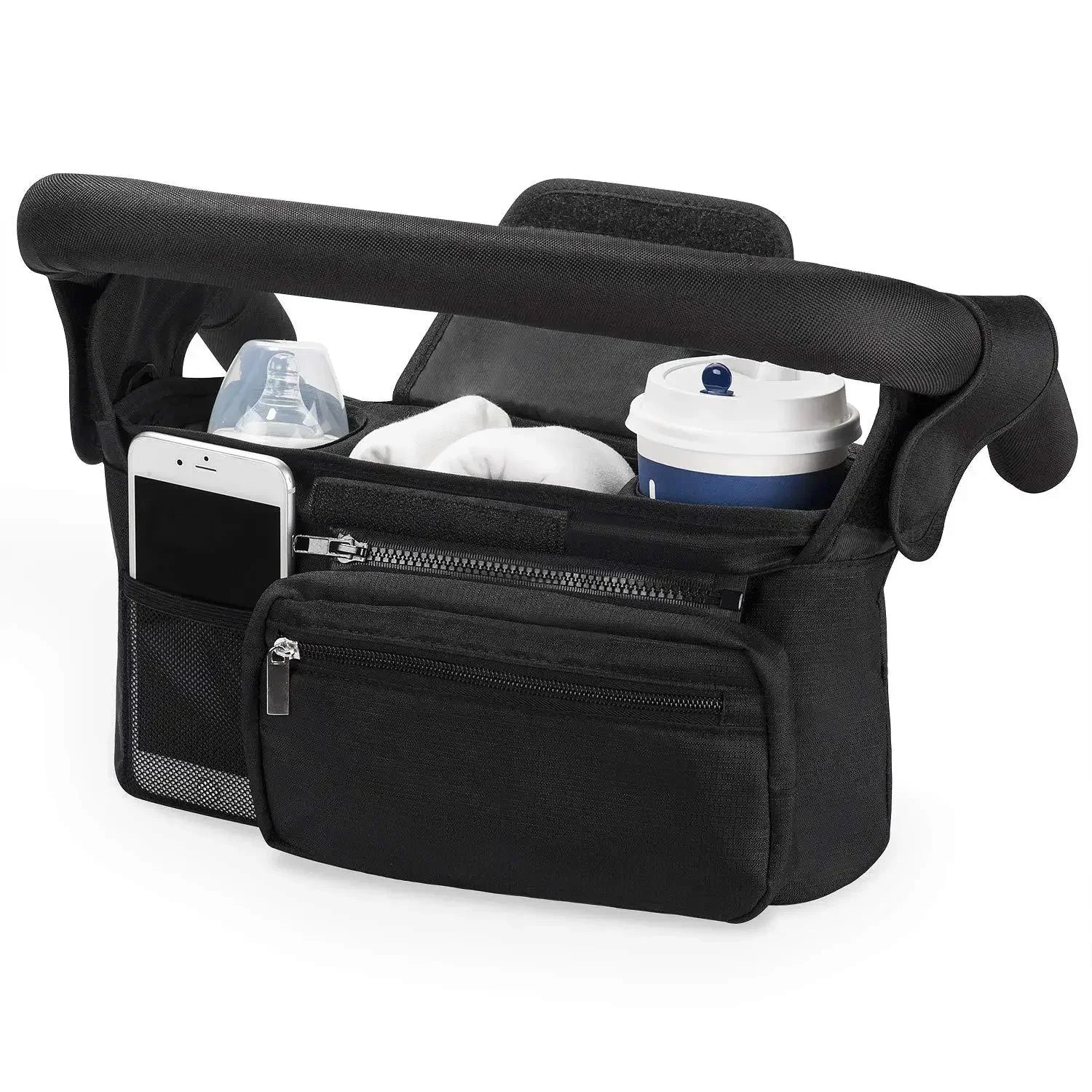 Baby Stroller Hanging Storage Bag — Large Capacity Diaper & Mummy Bag with Phone & Bottle Holder | Pram Organizer - Babytopia32