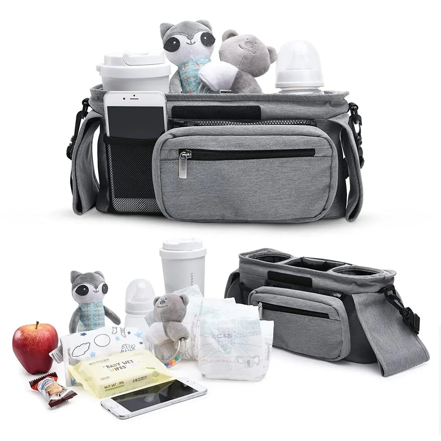 Baby Stroller Hanging Storage Bag — Large Capacity Diaper & Mummy Bag with Phone & Bottle Holder | Pram Organizer - Babytopia32
