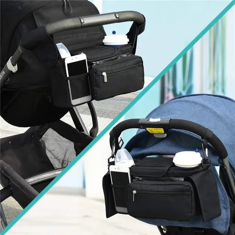 Baby Stroller Hanging Storage Bag — Large Capacity Diaper & Mummy Bag with Phone & Bottle Holder | Pram Organizer - Babytopia32