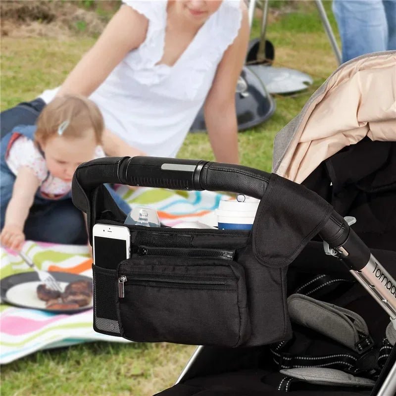 Baby Stroller Hanging Storage Bag — Large Capacity Diaper & Mummy Bag with Phone & Bottle Holder | Pram Organizer - Babytopia32