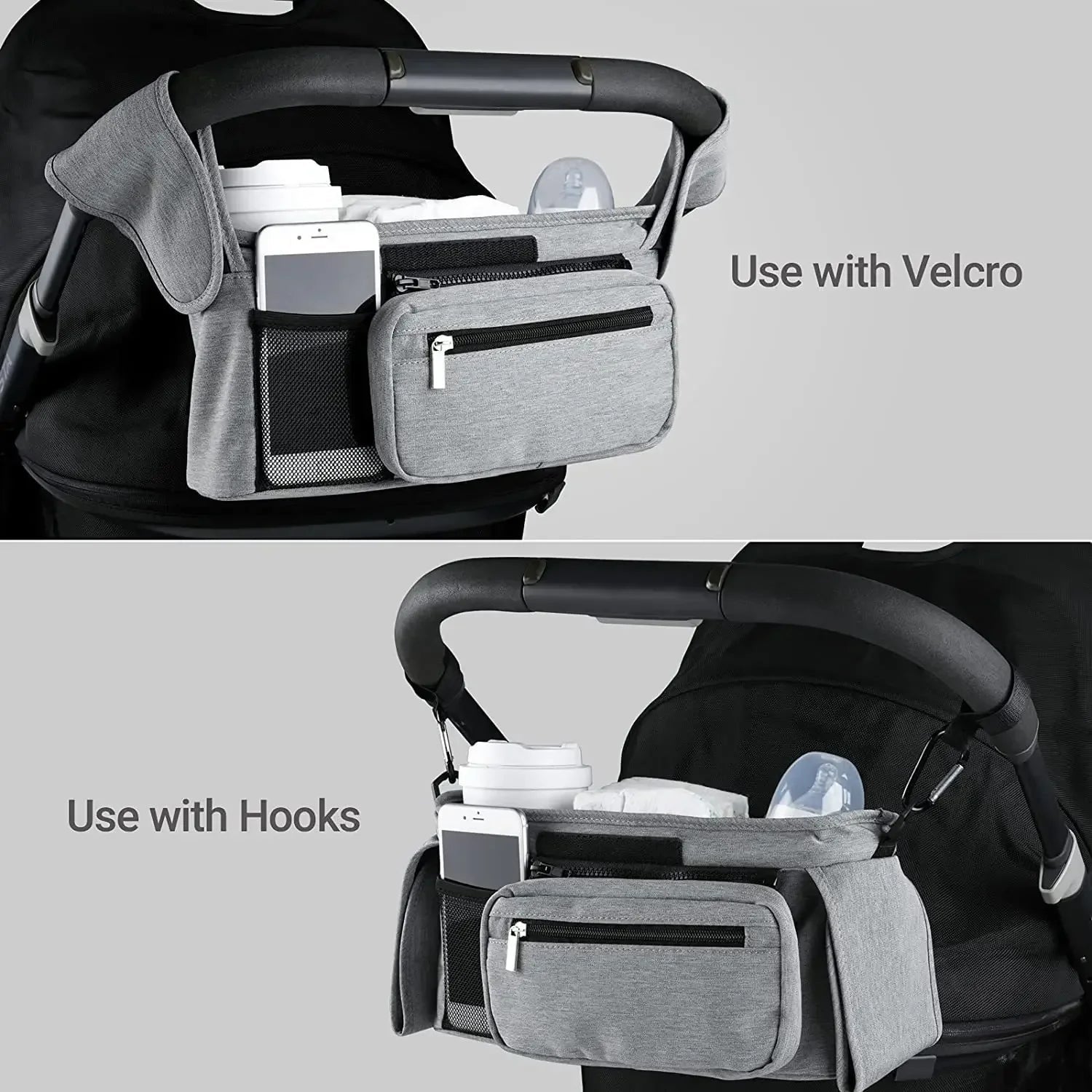 Baby Stroller Hanging Storage Bag — Large Capacity Diaper & Mummy Bag with Phone & Bottle Holder | Pram Organizer - Babytopia32