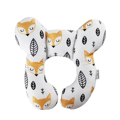 Baby Travel Pillow — Soft Cotton Head & Neck Support Pillow for Stroller, Car Seat & Travel | 10 Fun Patterns - Babytopia32
