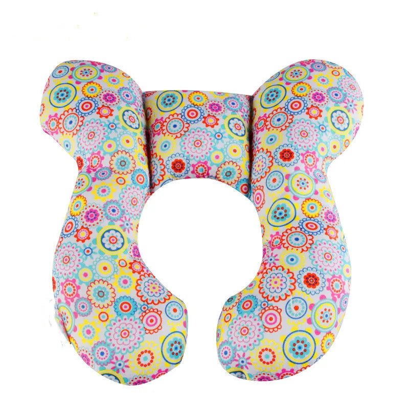 Baby Travel Pillow — Soft Cotton Head & Neck Support Pillow for Stroller, Car Seat & Travel | 10 Fun Patterns - Babytopia32