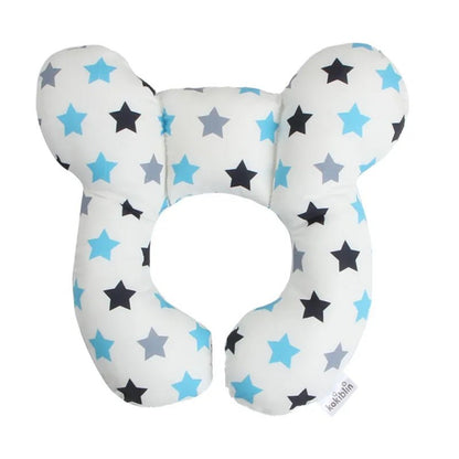 Baby Travel Pillow — Soft Cotton Head & Neck Support Pillow for Stroller, Car Seat & Travel | 10 Fun Patterns - Babytopia32